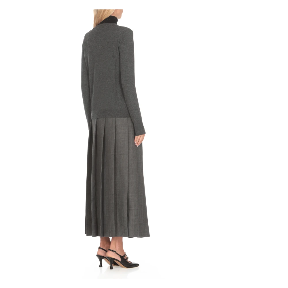Fabiana Filippi Grijze Wollen Vest met Strass Gray Dames