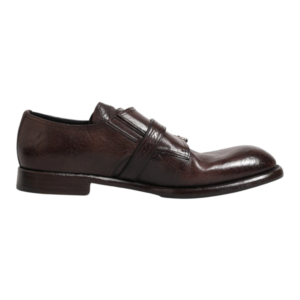 Dolce & Gabbana Men's Brown Loafers, 8 Uk, Monk Strap Formal Dress