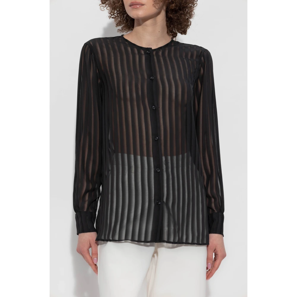Officine Générale Overhemd met streepmotief Black Dames