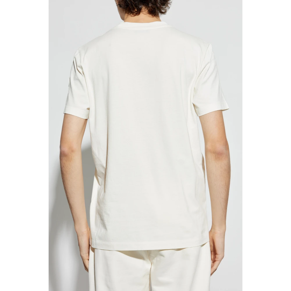 Moncler T-shirt met logo Beige Heren