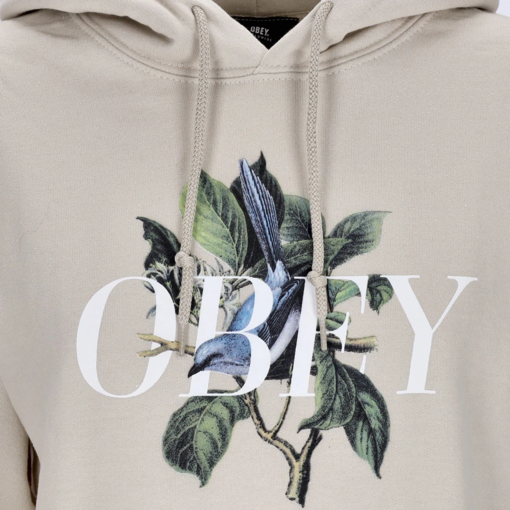 Obey Bird Old School Hoodie Pullover Beige Dames