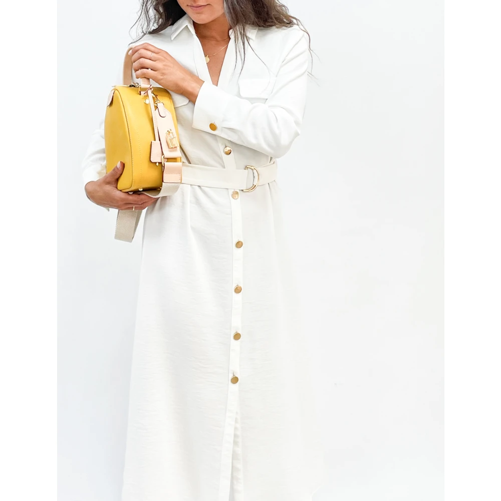 Carolina Herrera Vergrendelde Mimosa Leren Tas Yellow Dames