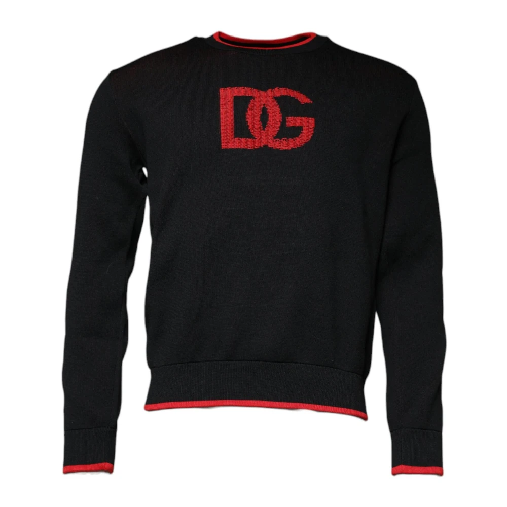 Dolce & Gabbana Logo Sweatshirt Sweater Zwart Rood Black Heren