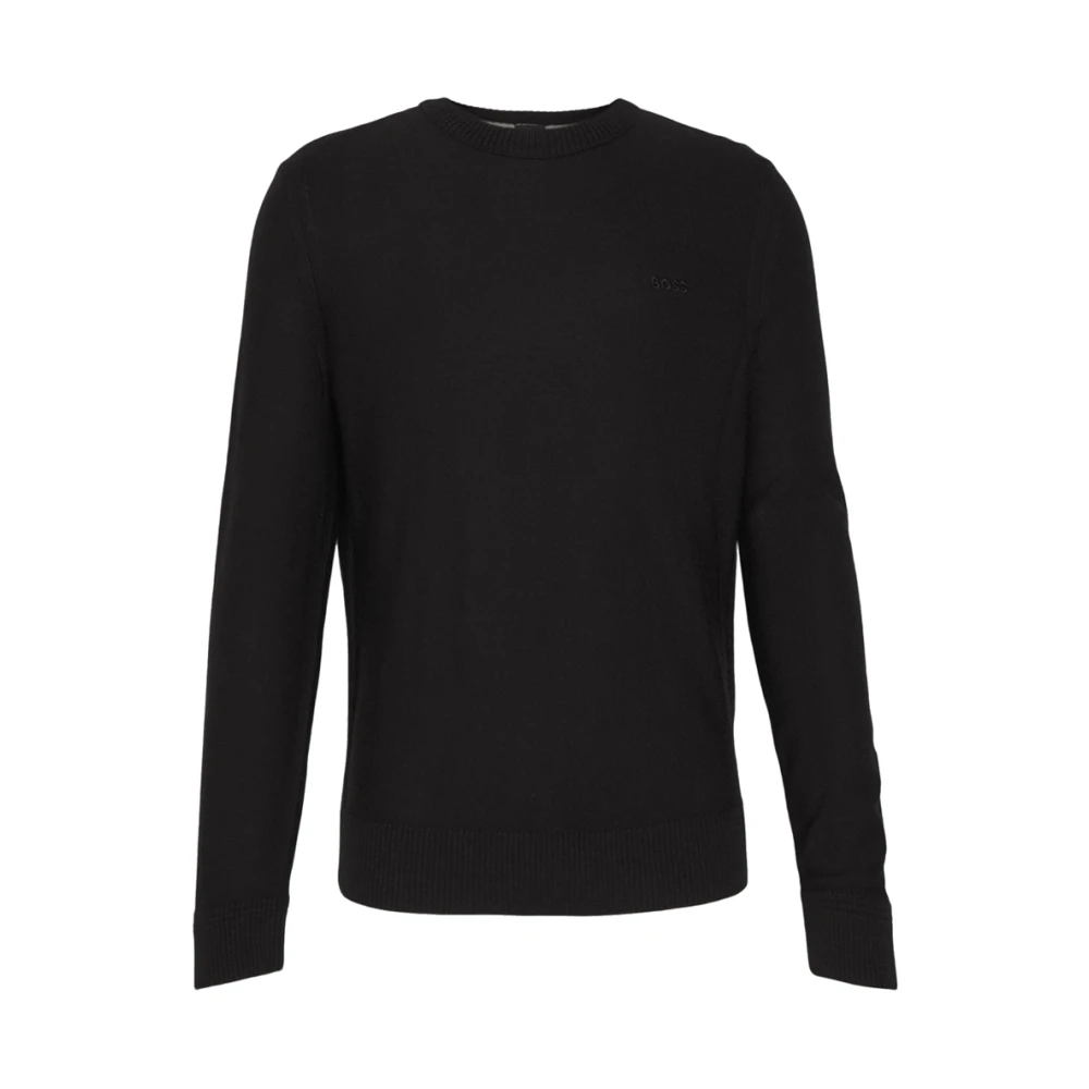 Hugo Men's Black Round-Neck Knitwear, S, Round-Neck Knitwear