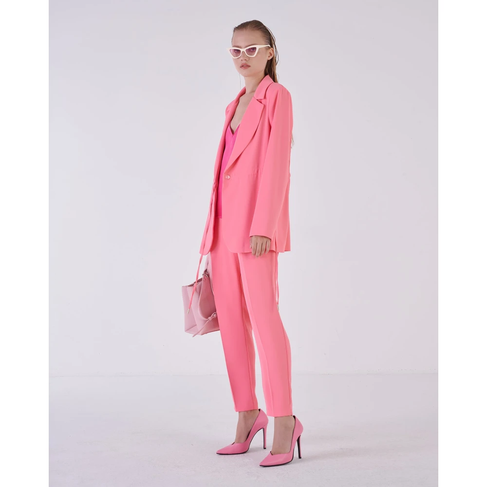 Silvian Heach Tapered Trousers Pink Dames