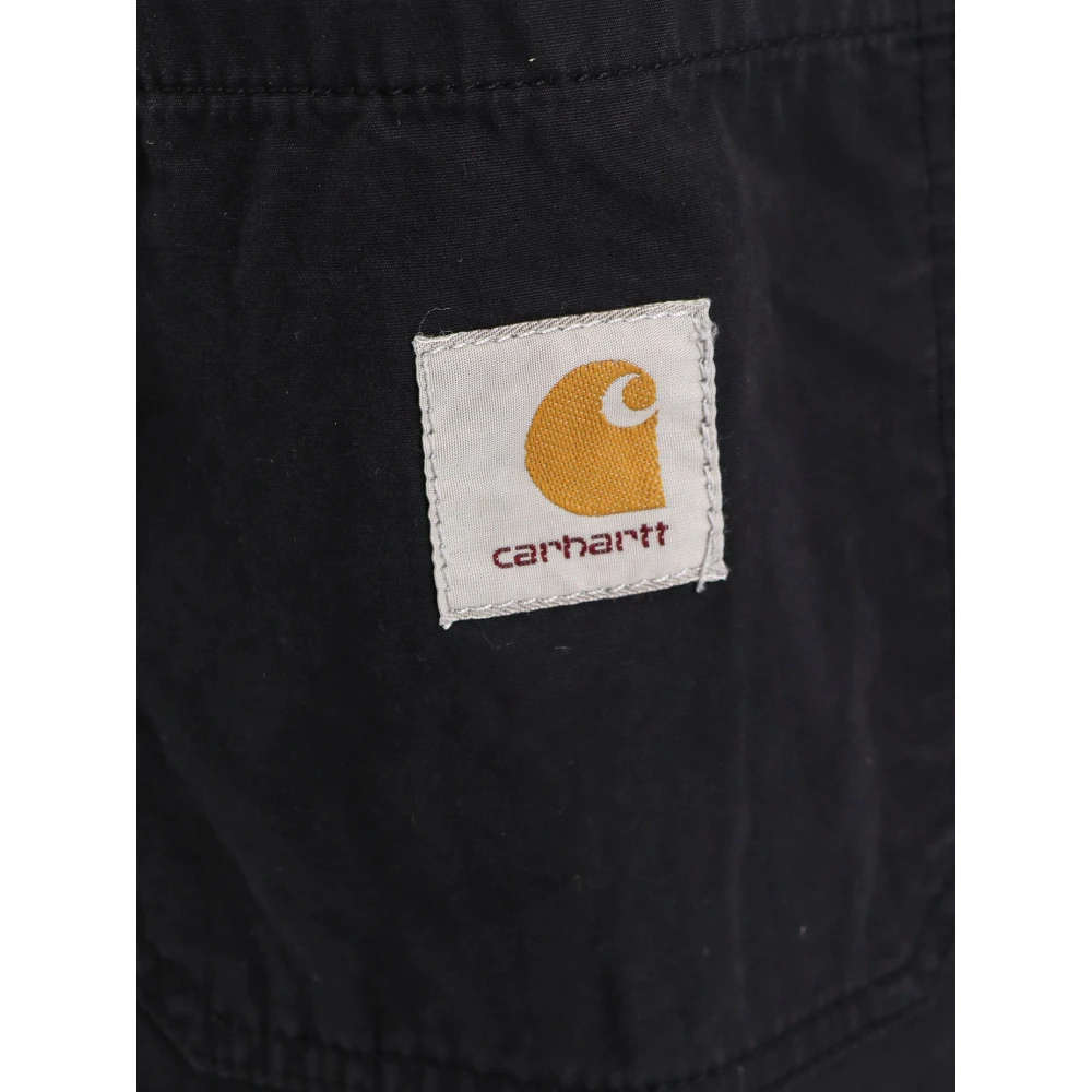 Carhartt WIP Katoenen broek met logopatch Black Heren