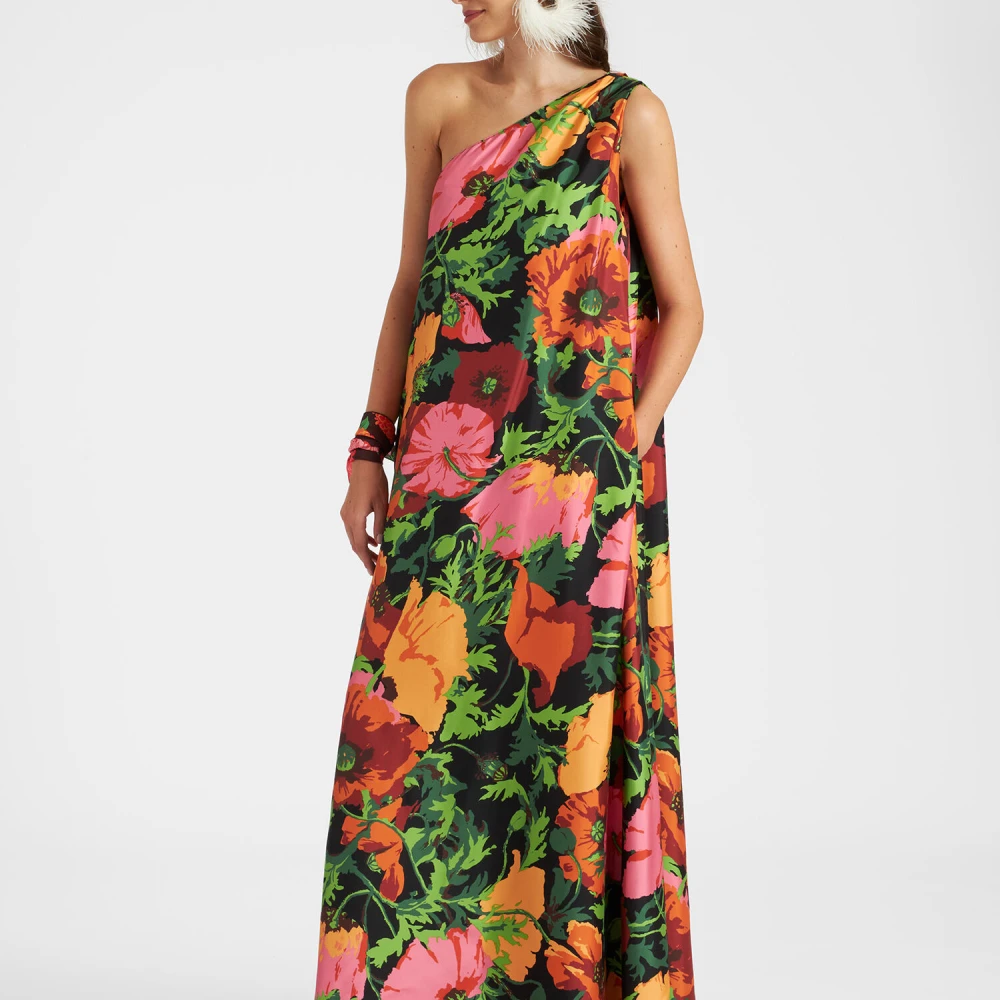 La DoubleJ Eénschouder Roy Jurk Multicolor Dames
