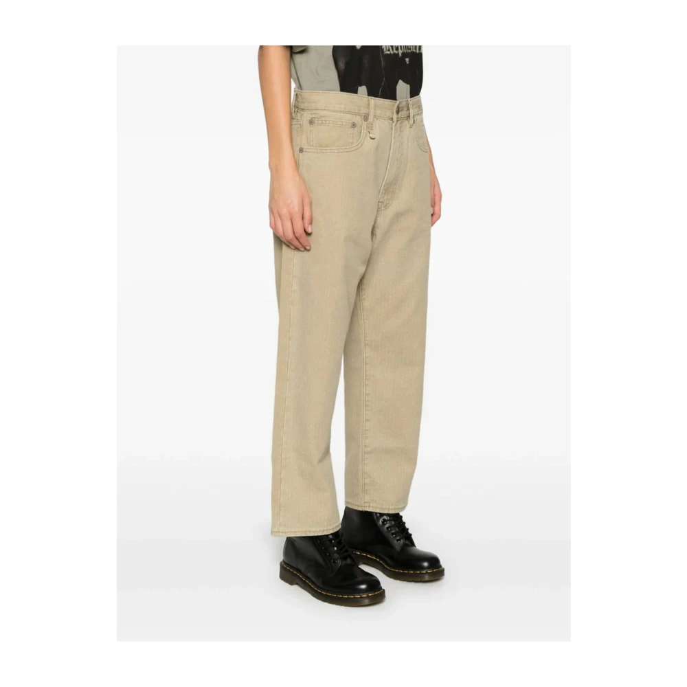 R13 Khaki Herringbone Twill X-Bf Jeans Brown Dames