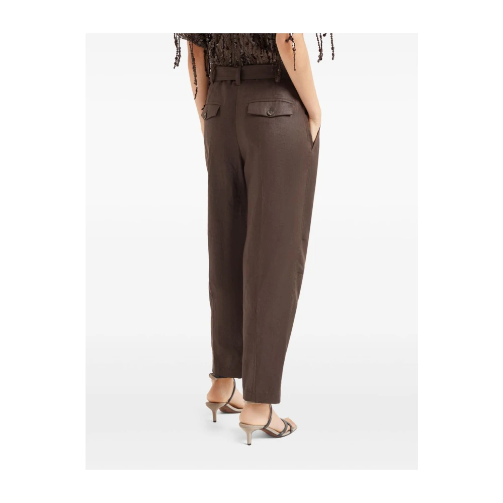 BRUNELLO CUCINELLI Bruine Broek Elegante Stijl Brown Dames