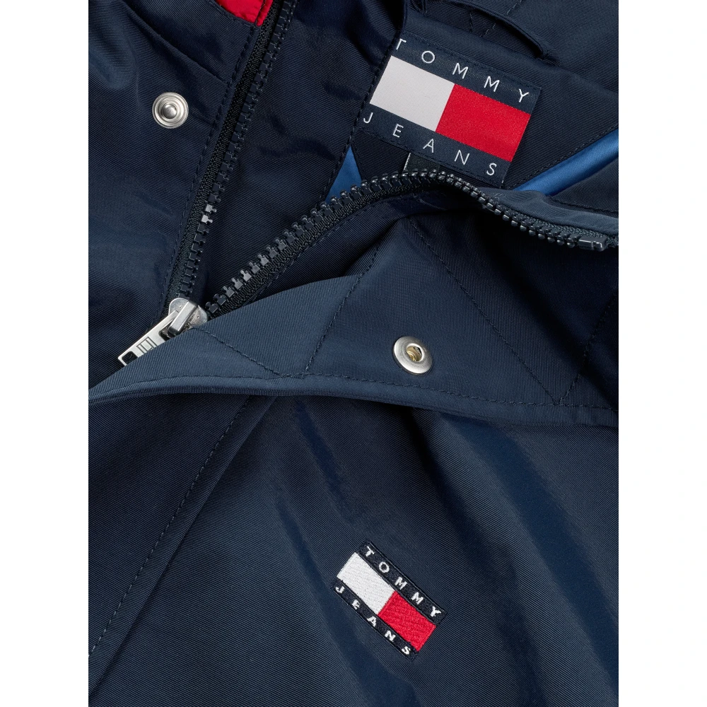 Tommy Jeans Blauwe Lichtgewicht Jas met Kleurblok Kraag Blue Heren