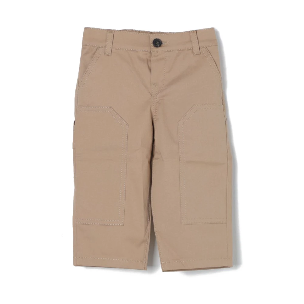 Fendi Boys Brown Shorts, 12 M, Stylish Beige Gabardine Trousers