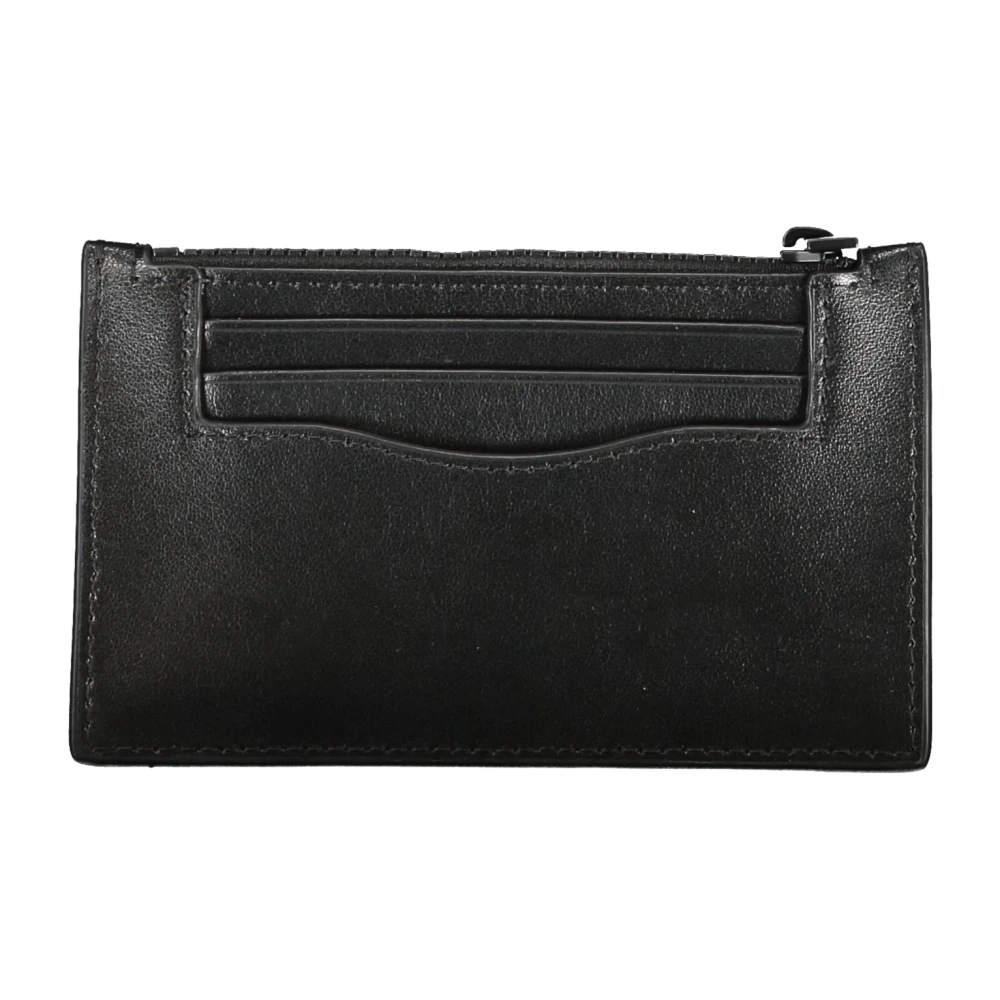 Calvin Klein Heren Portemonnee Zwart Rits Kaart Logo Black Heren