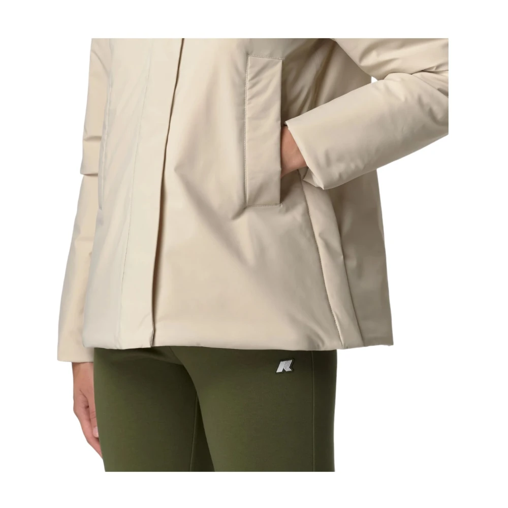 K-way Stijlvolle Parka Jas voor Buitensportavonturen Beige Dames