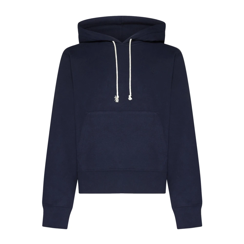 Saint Laurent Hoodie met logo detail Blue Heren