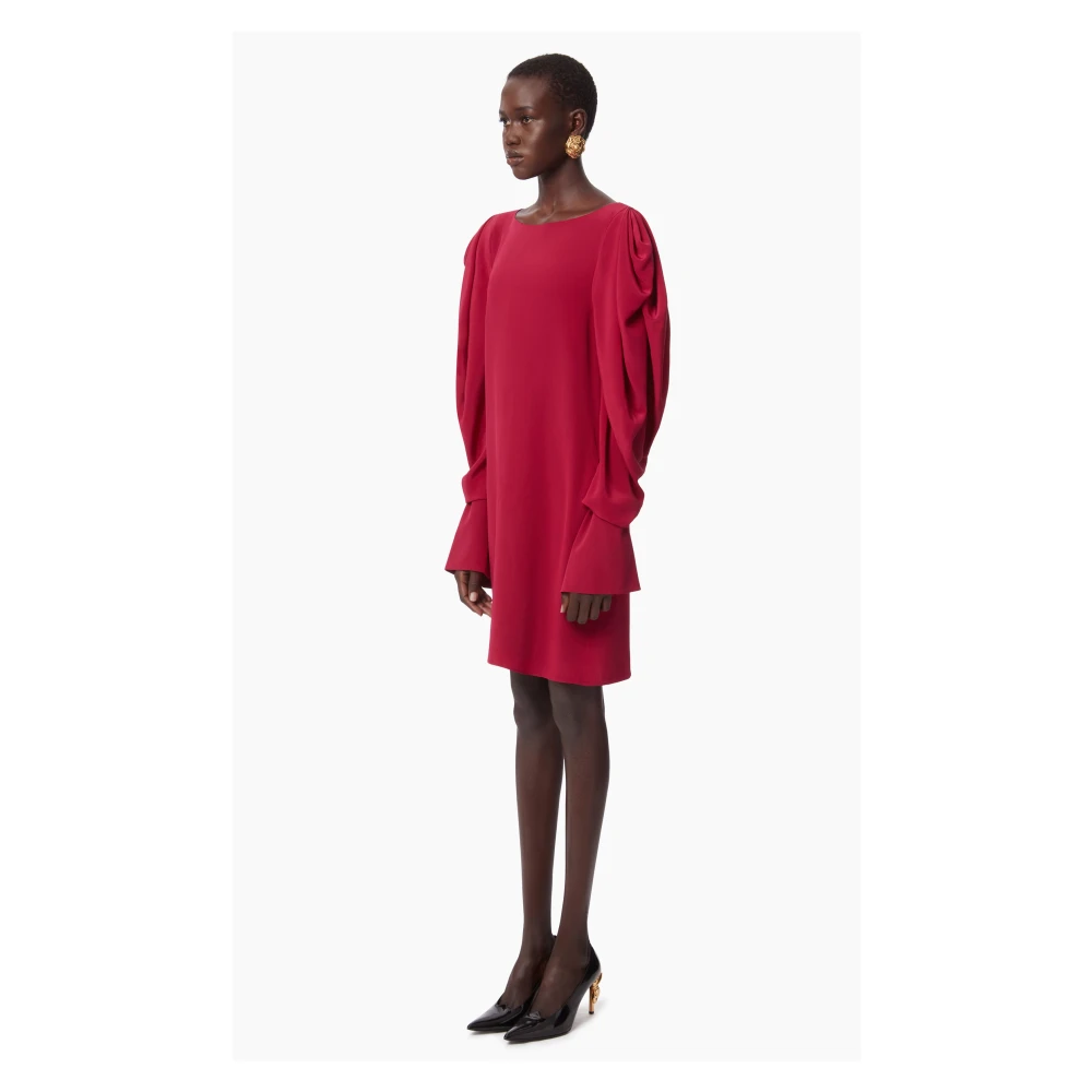 Nina Ricci Roze Gerimpelde Mouw Mini Jurk Red Dames