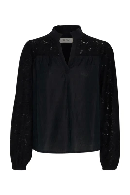 Elegant Spetsblus med Puffärmar