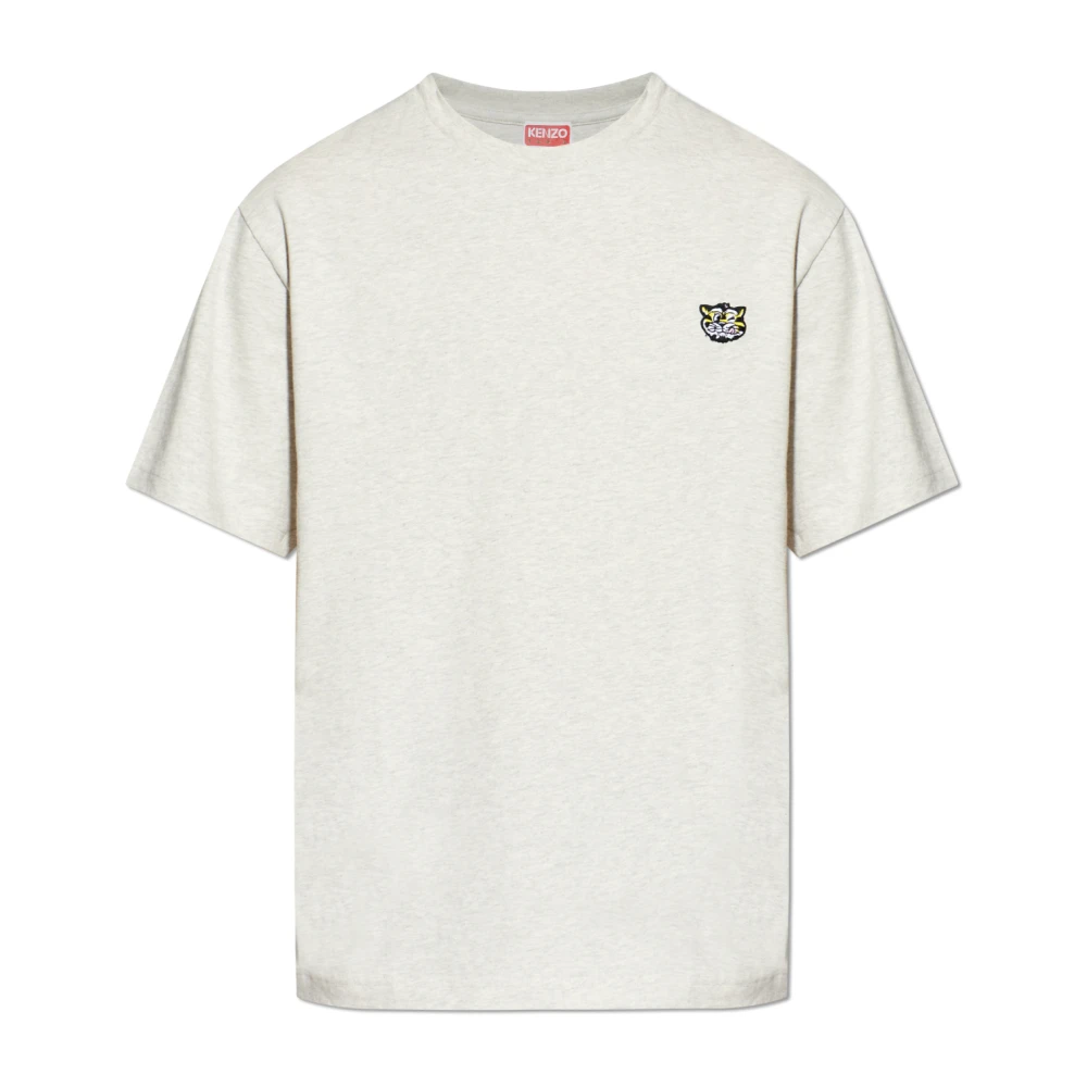 Kenzo Herr Grå Toppar S, Bomull, Wild Tiger Broderad T-Shirt