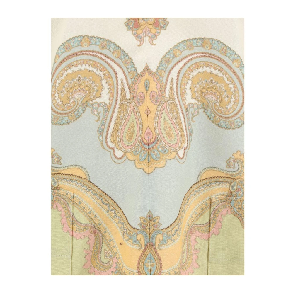 Zimmermann Diepe V-Hals Tuniek Jurk met Wijde Mouwen Multicolor Dames