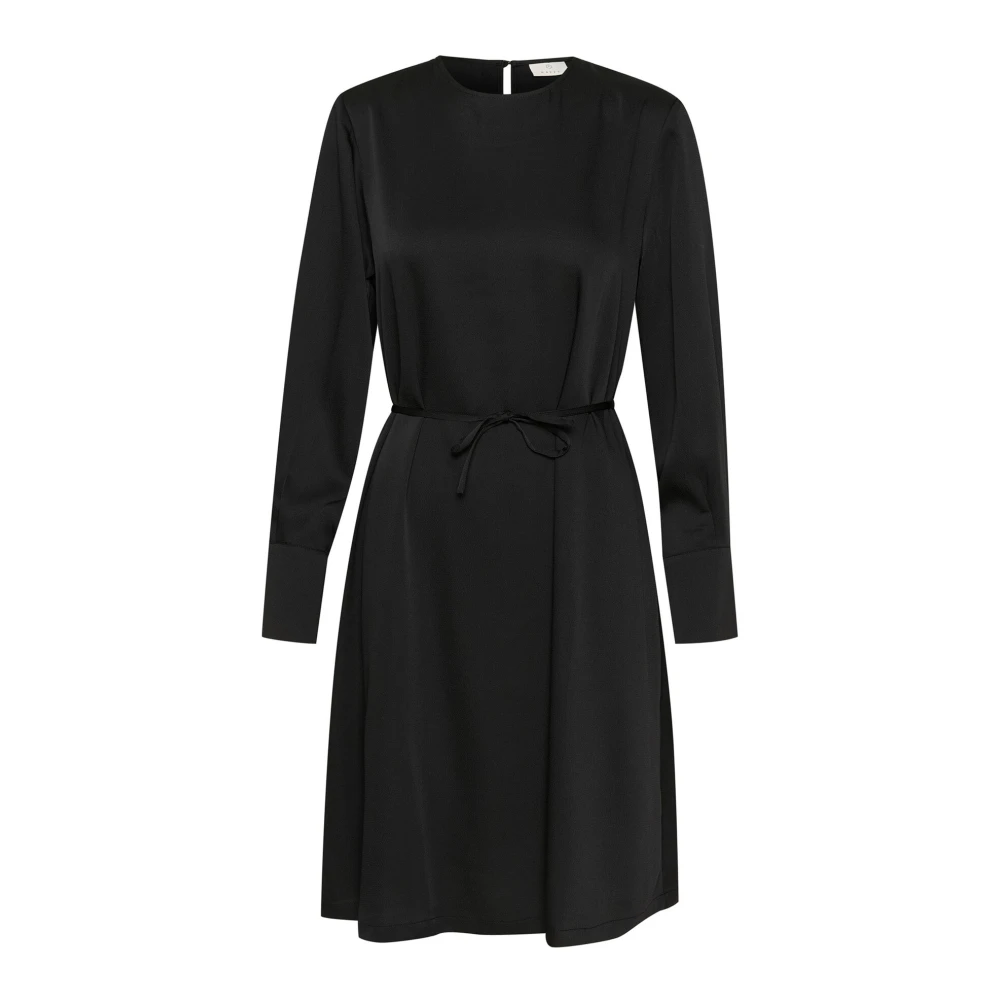 Kaffe Zwart Diep Jurk met Riem Black Dames