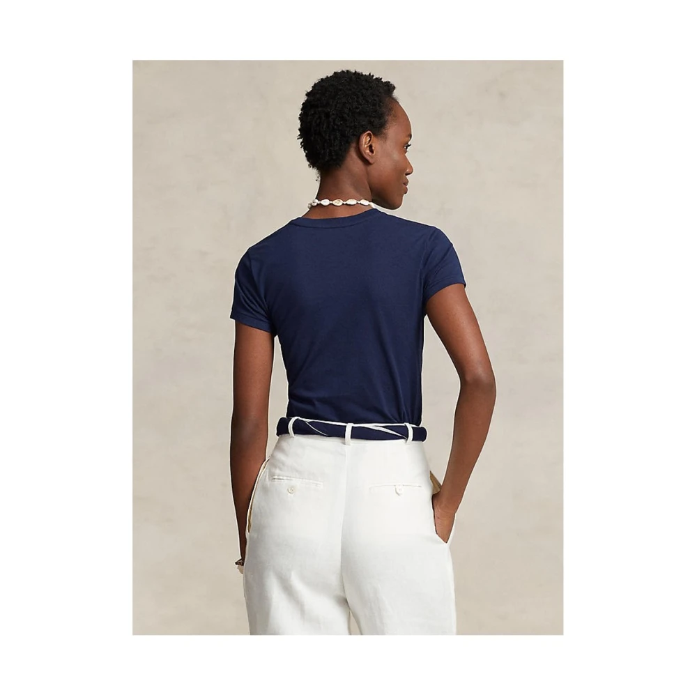 Ralph Lauren Polo Shirt met Pony Logo Blue Dames
