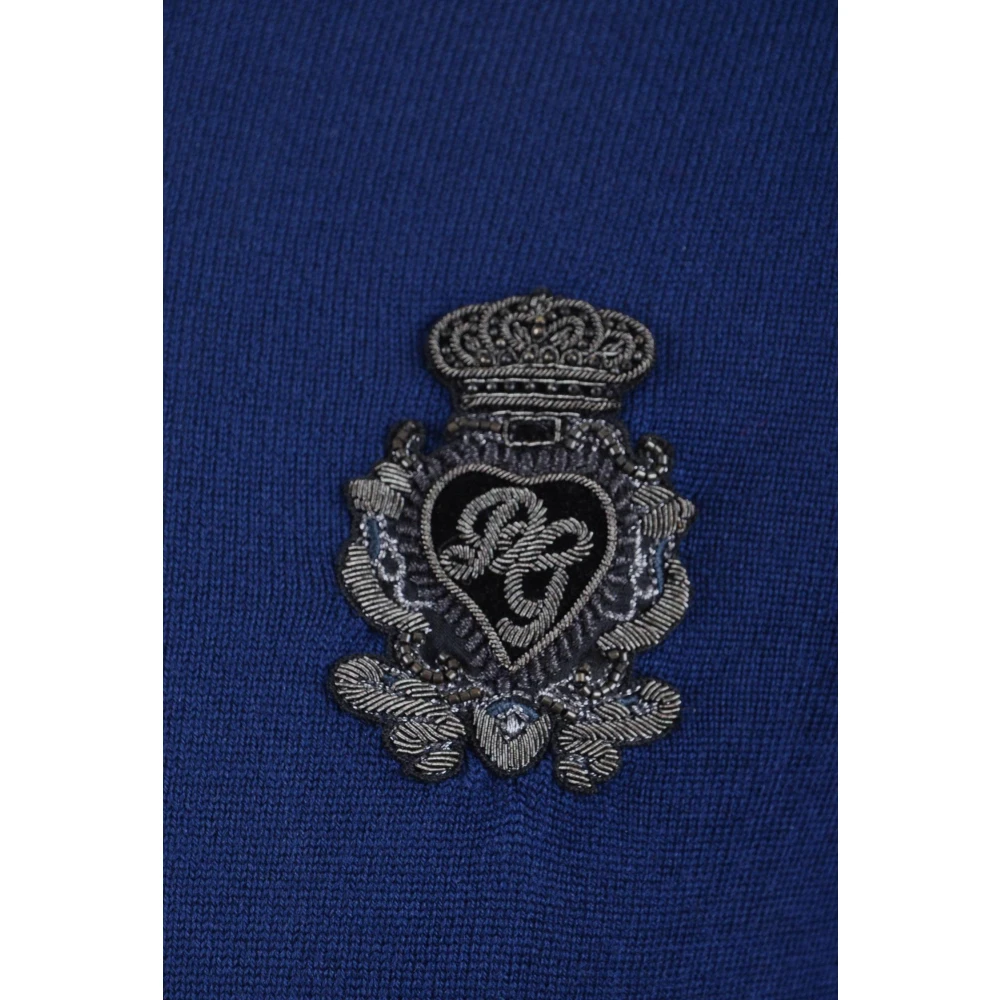 Dolce & Gabbana Geborduurde Heren Trui Blue Heren