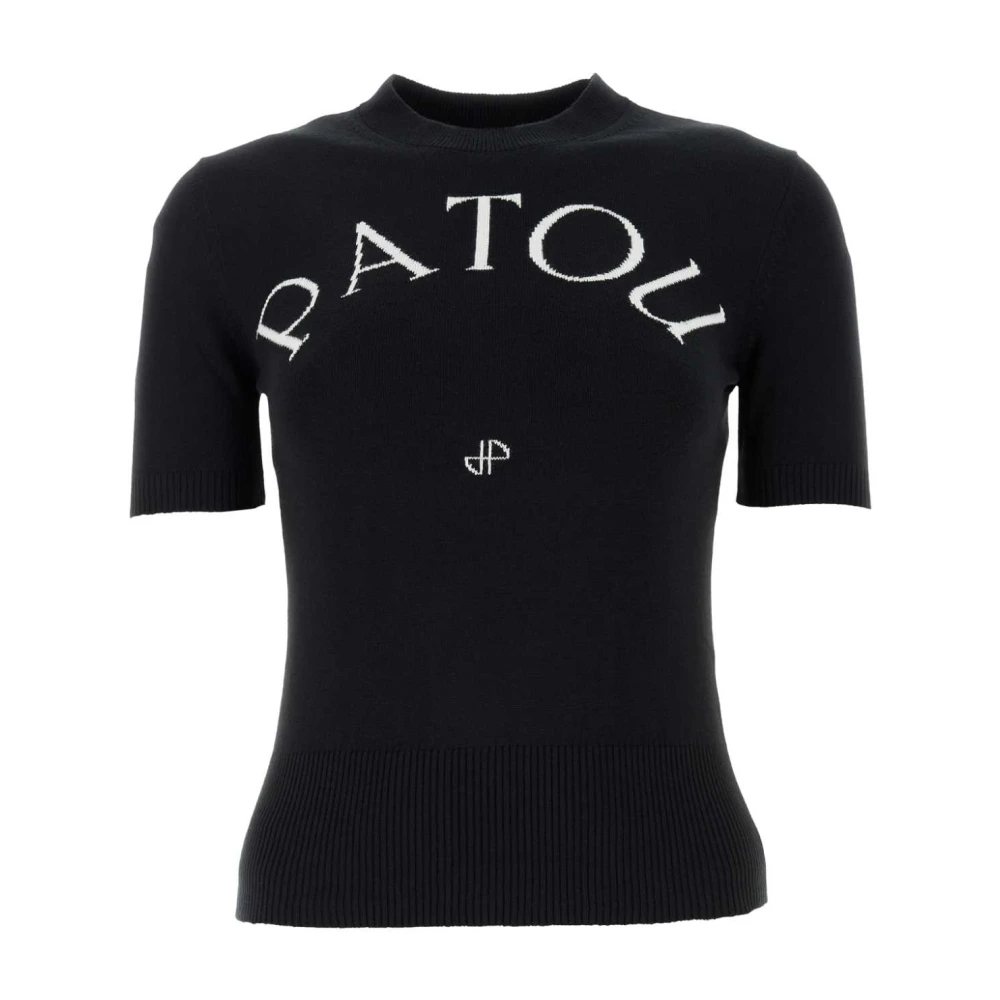 Patou Zwarte T-shirts & Polos voor vrouwen Black Dames