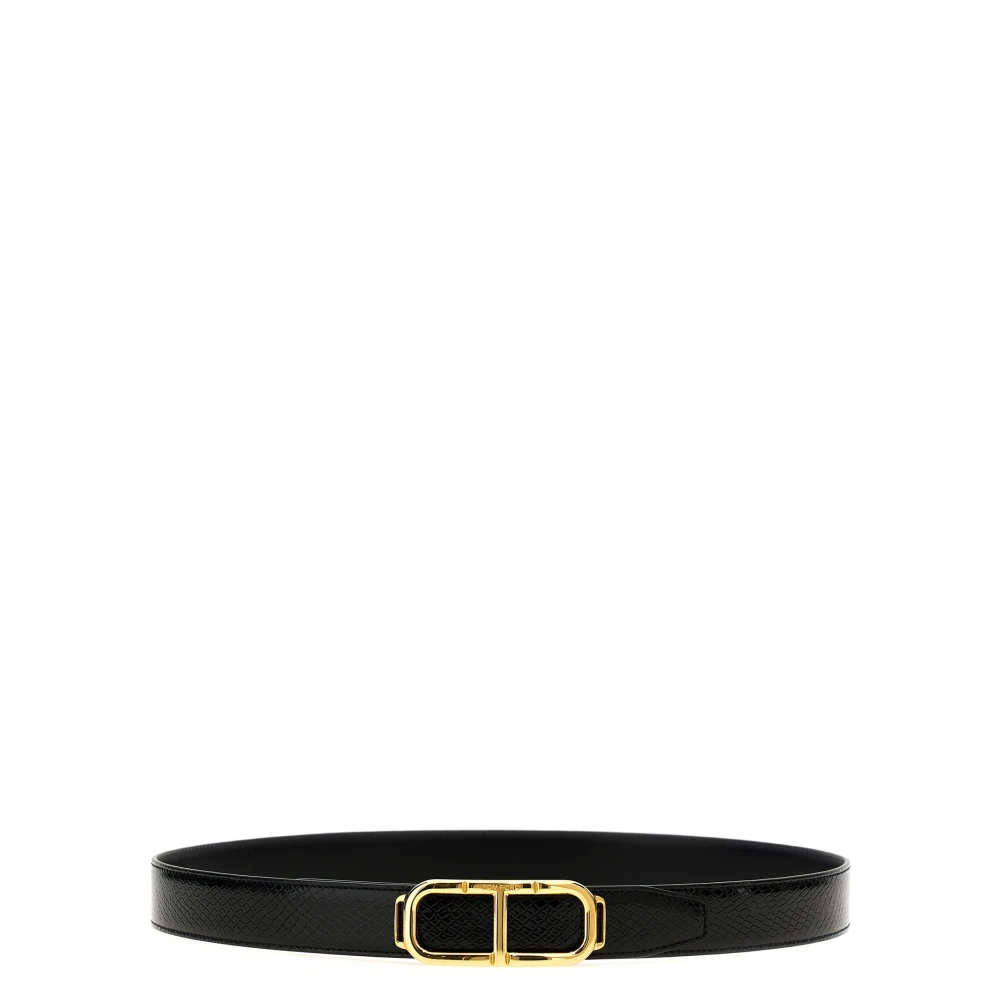 Tom Ford Men's Black Logo Reversible Belt - Belts - 105 Cm - Accessories