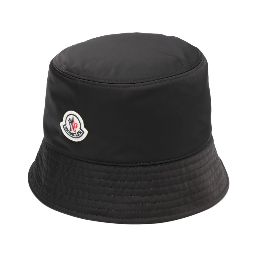 Moncler Zwarte Hoed met Ronde Kroon Black Dames