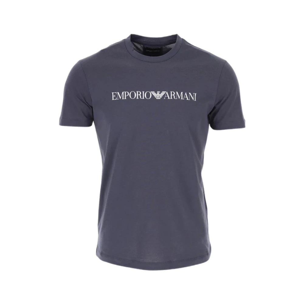 Emporio Armani Men's Gray T-Shirts, Xl, Basic Round Neck T-Shirt Ink