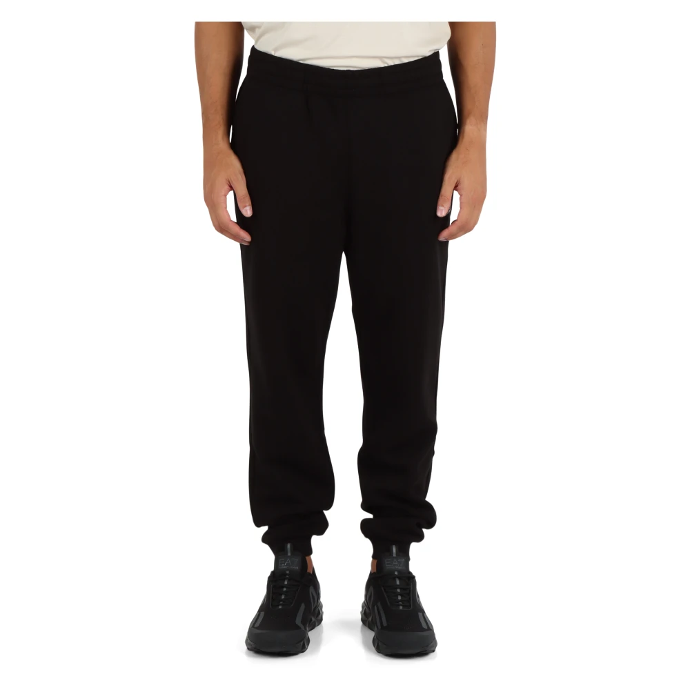 Emporio Armani EA7 Sportieve katoenen sweatpants met logoprint Black Heren