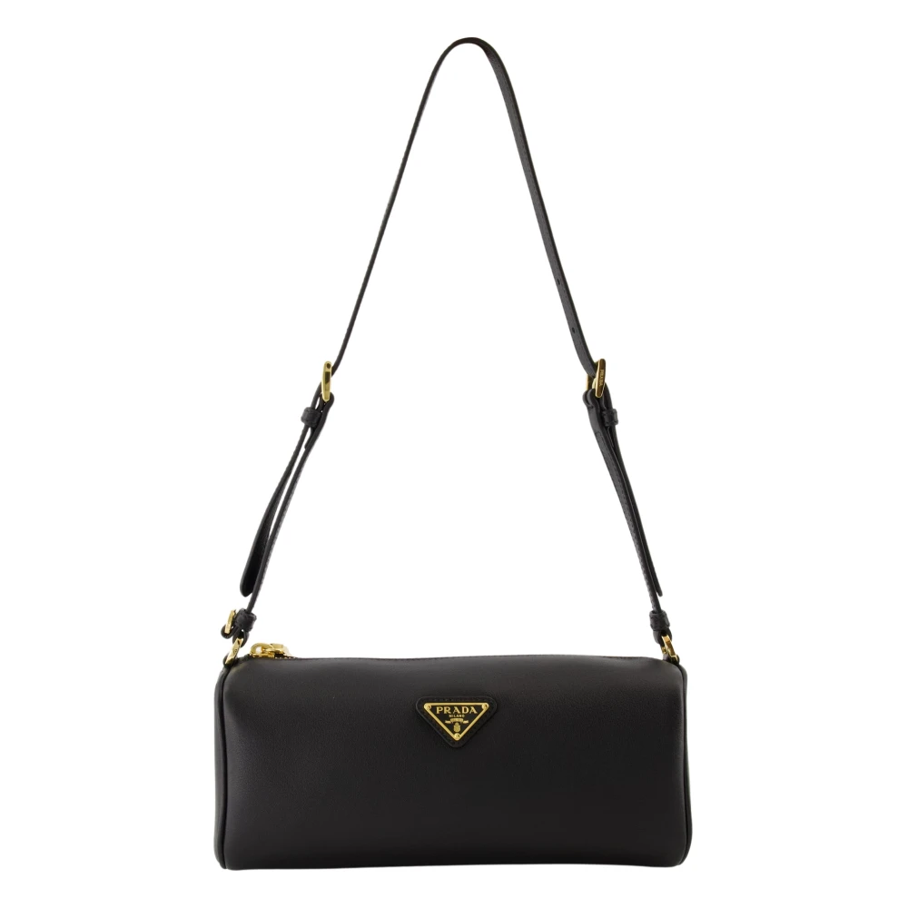 Prada Zwarte leren handtas Lente-Zomer 2025 Black Dames