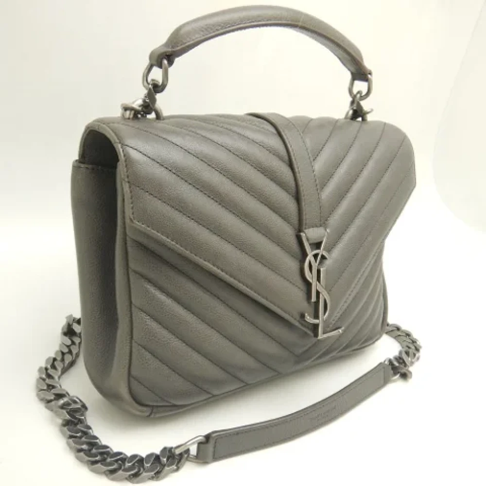 Yves Saint Laurent Vintage Pre-owned Leather handbags Gray Dames