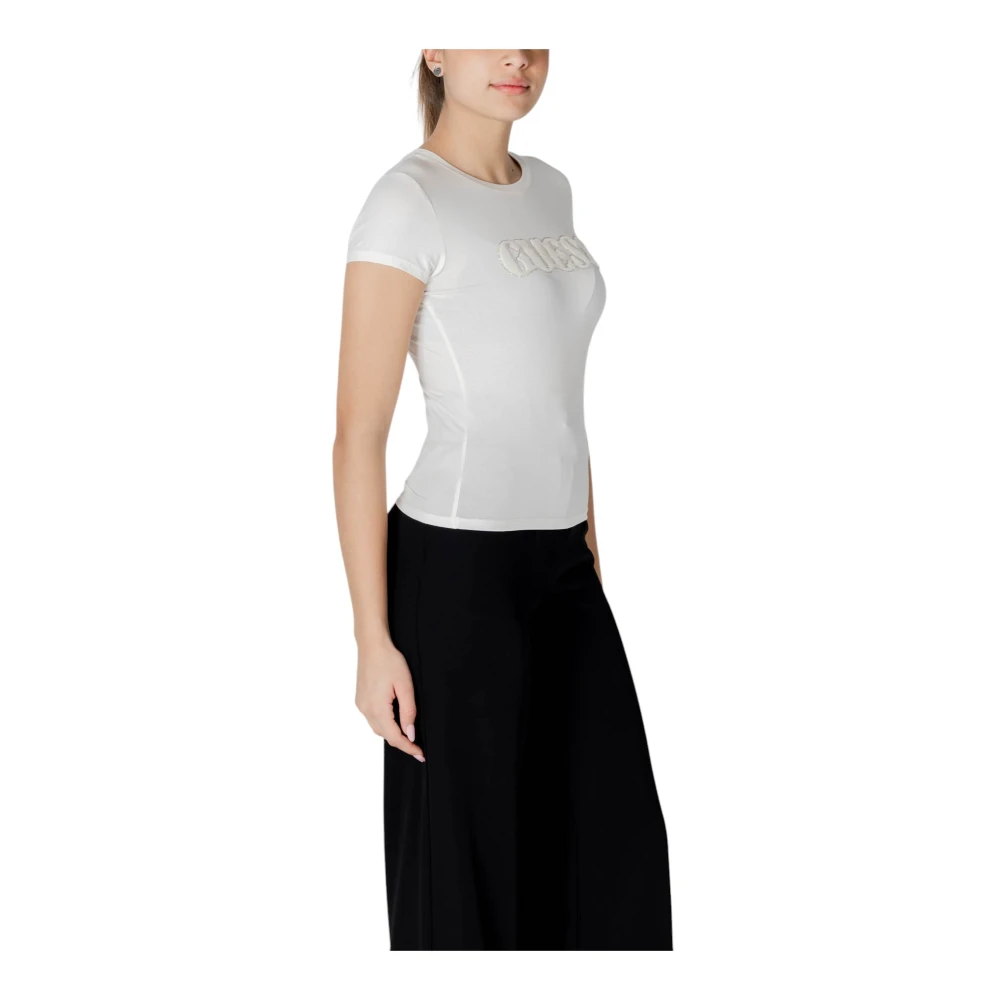 Guess Witte Katoenen T-shirt voor Vrouwen White Dames