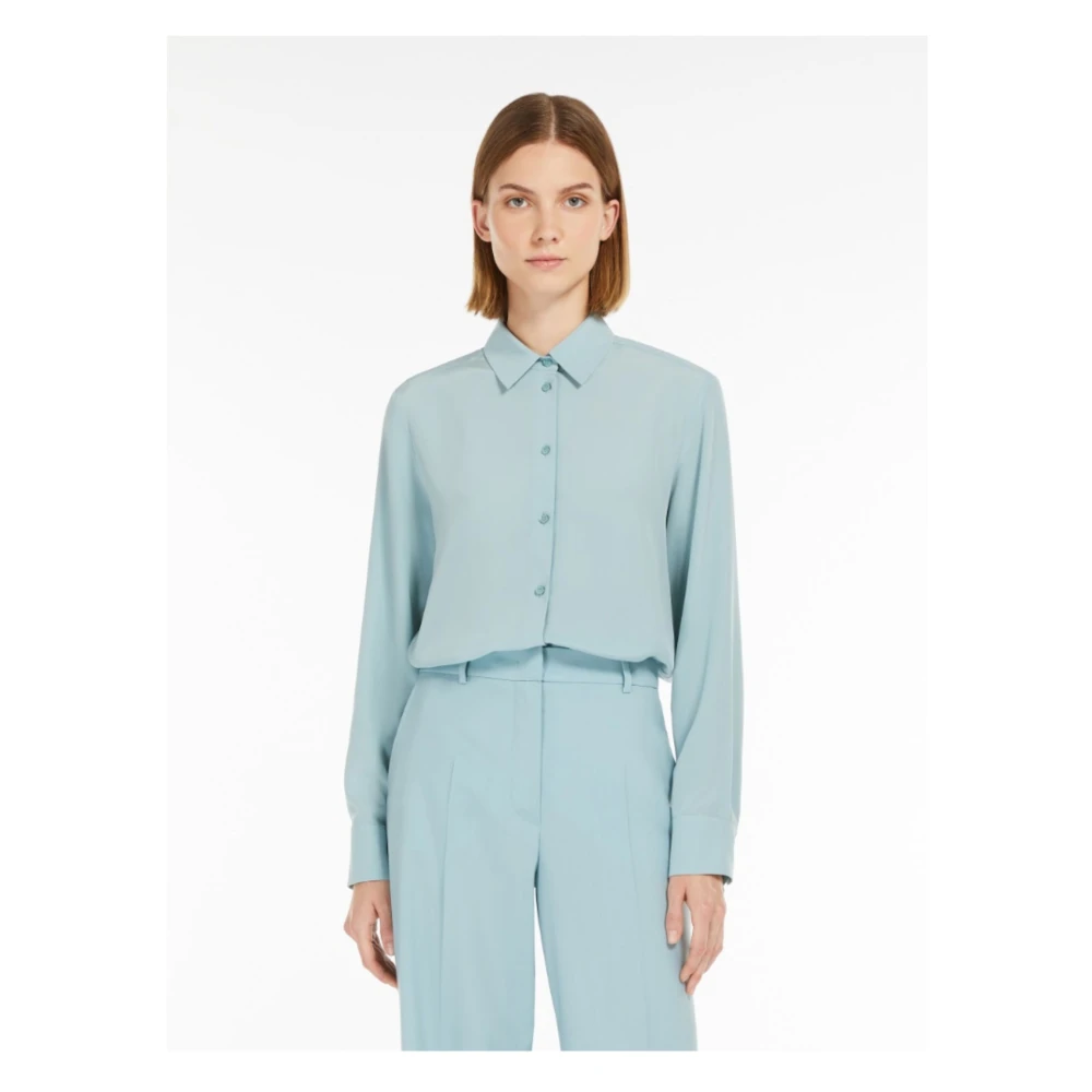 Max Mara Weekend Aqua Almina Blouse Blue Dames