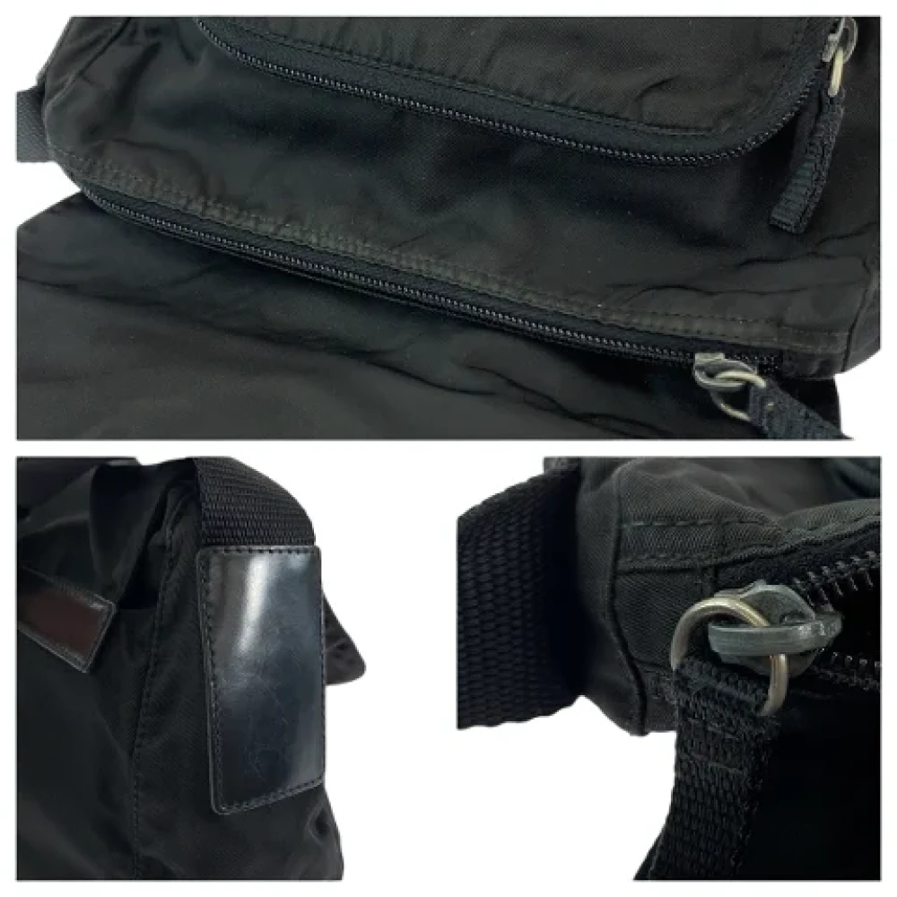 Prada Vintage Pre-owned Canvas crossbody-bags Black Dames