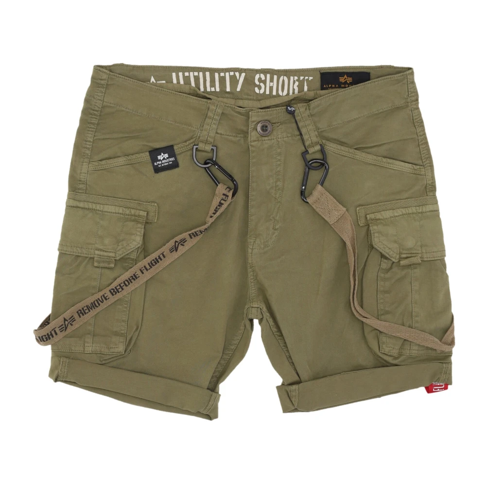 Alpha Industries Men's Green Casual Shorts, W28, Utility Cargo Shorts Olive