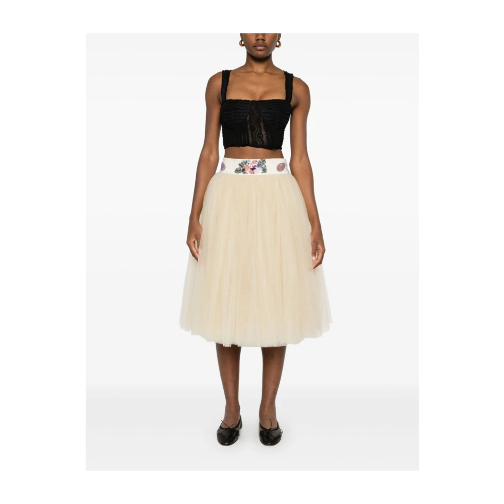 Bode Zonsondergang Lily Paillet Rok Beige Dames