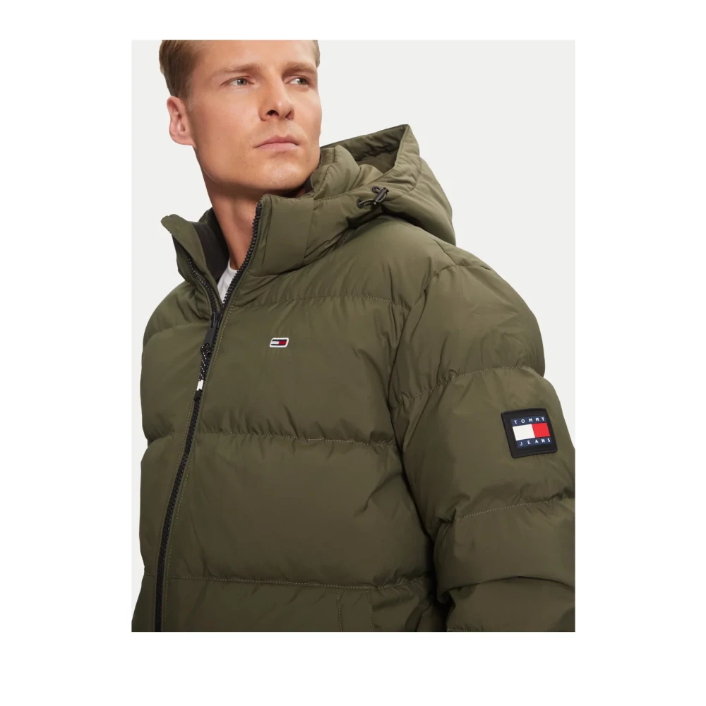 Tommy Jeans Groene gewatteerde jas met capuchon Green Heren