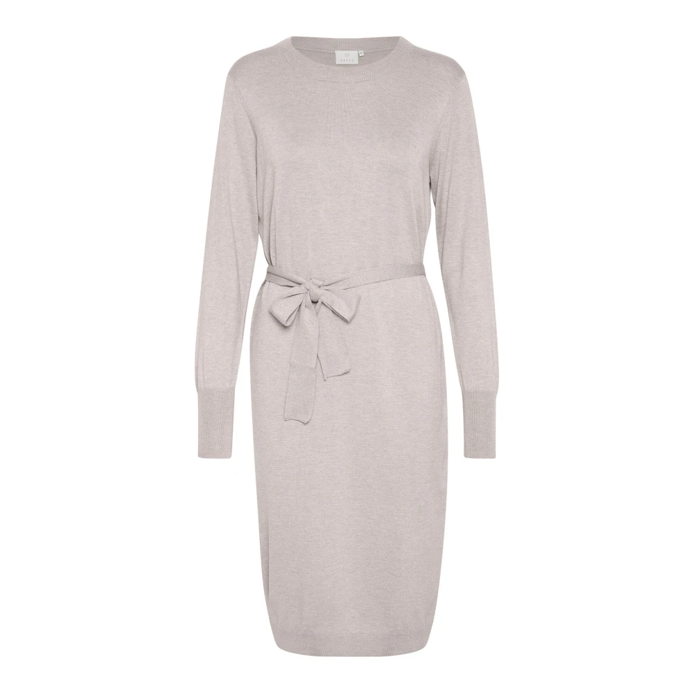Kaffe Women's Gray Knitted Dresses,, Elephant Skin Melange Knit Dress Large