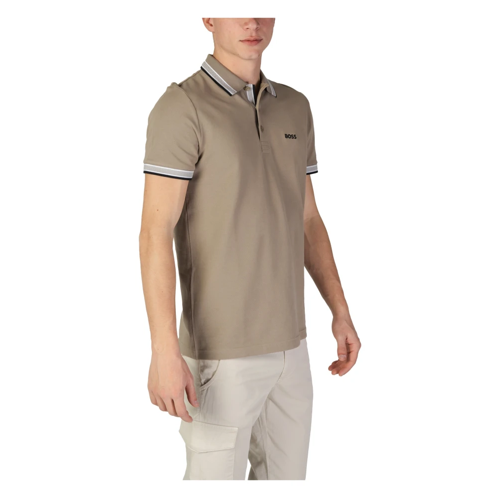 Hugo Boss Bruine Effen Katoenen Poloshirt Brown Heren