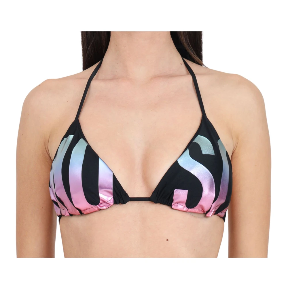 Moschino Zwarte Amerikaanse hals bikini top Multicolor Dames
