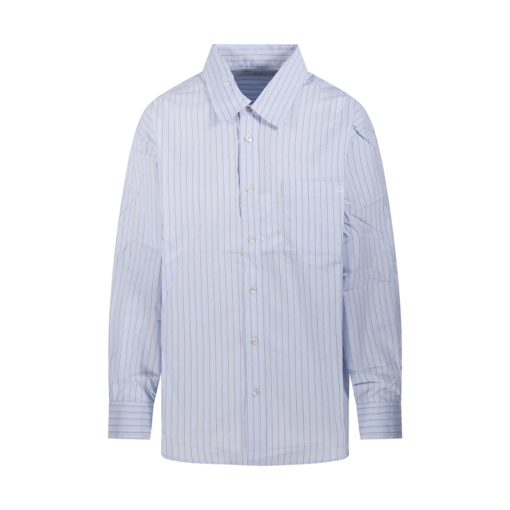 Dunst Women's Blue Oversized Striped Shirt - Shirts - M - Blouses & Shirts