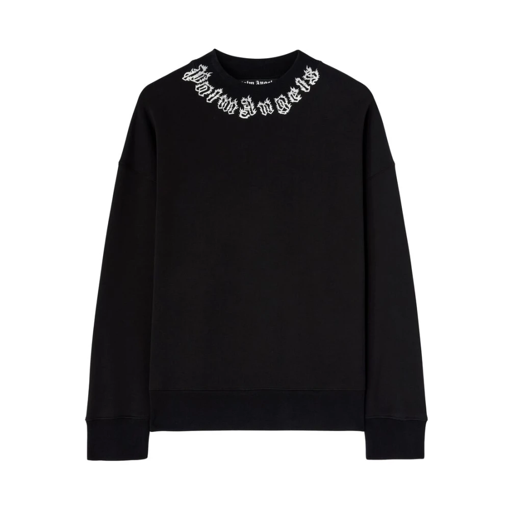 Palm Angels Zwarte Logo Print Sweater Black Heren