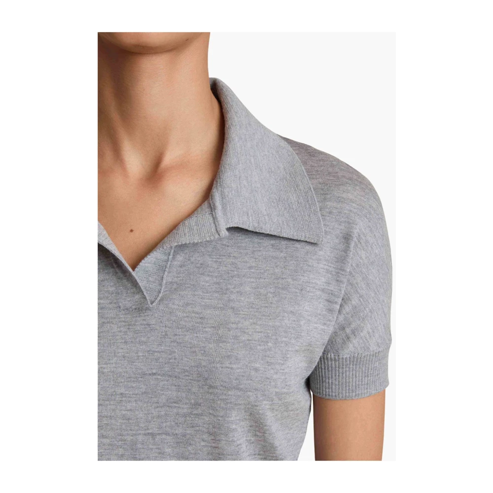 Khaite Lichtgrijze Gebreide Poloshirt Gray Dames