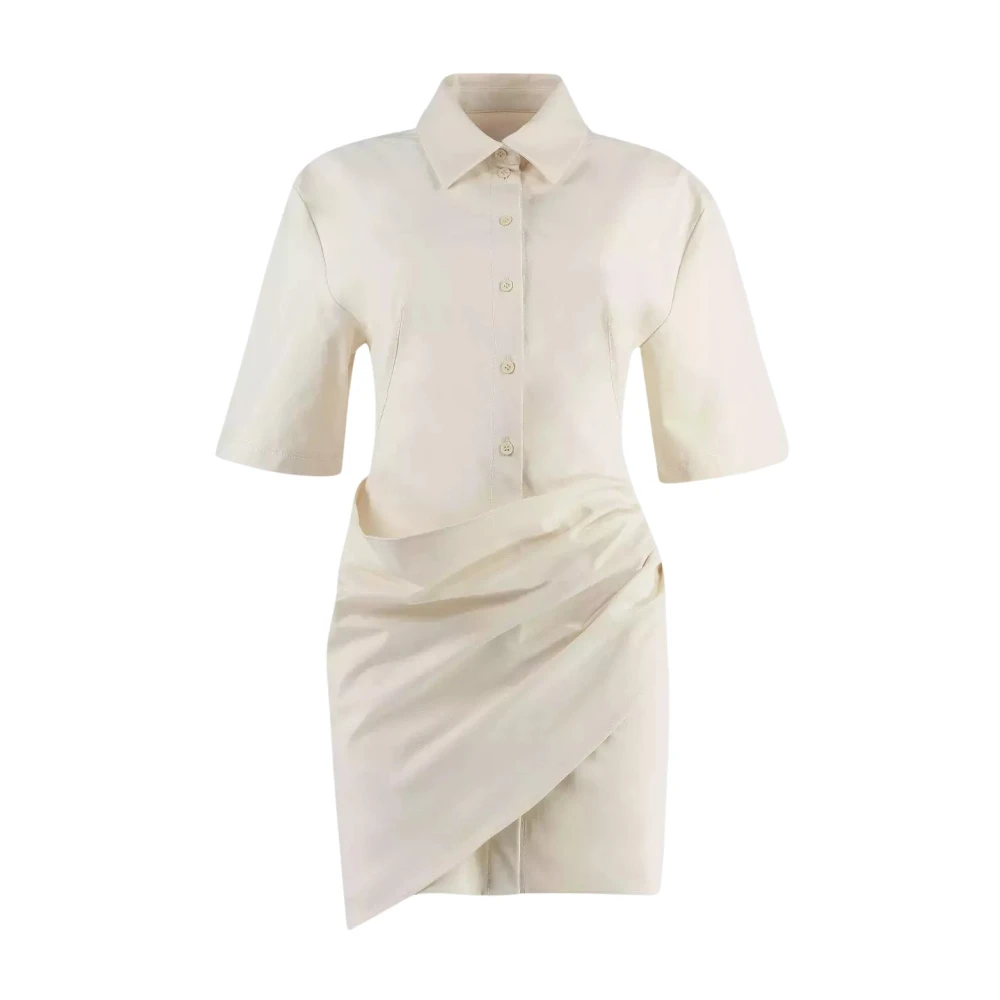 Jacquemus White Shirt Dresses, Female, S, Ivory Mini Shirt Dress
