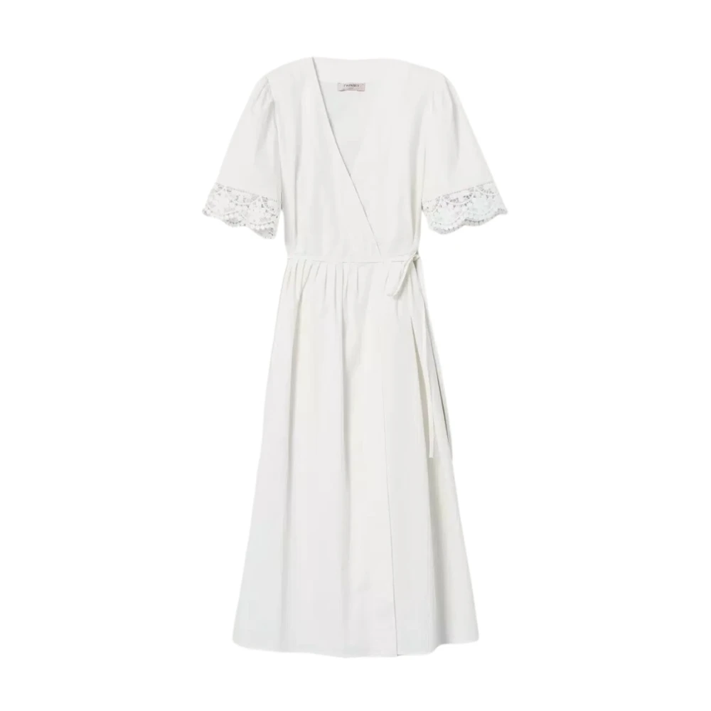 Twinset Women's White Lace Midi Dress