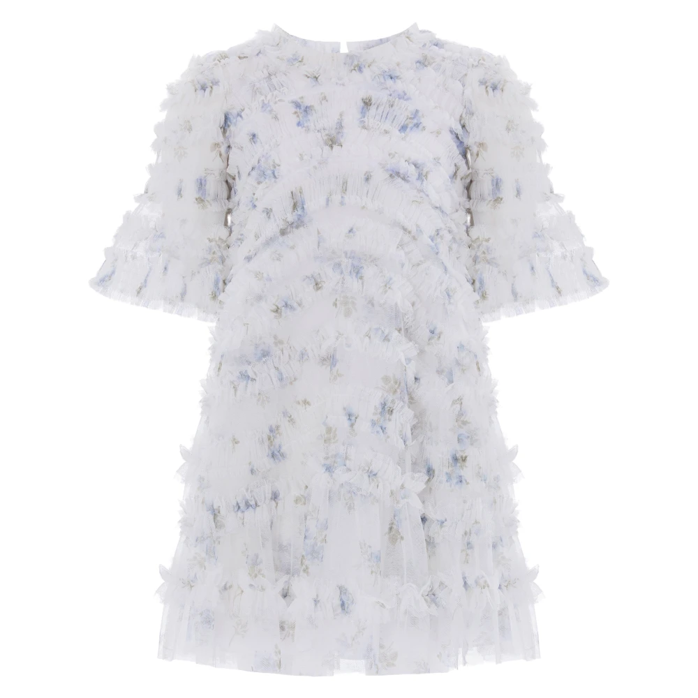 Needle & Thread Magnolia Ditsy Amara Ruffle Dress - Female - Dresses - Blue - 3 Y | 98 Cm - Kids