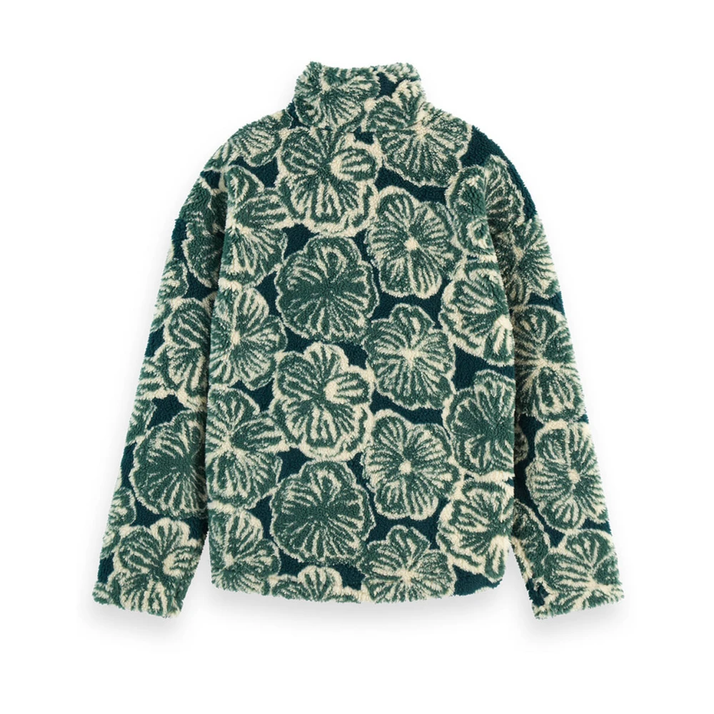 Scotch & Soda Polar Fleece Zip Sweatshirt Green Heren
