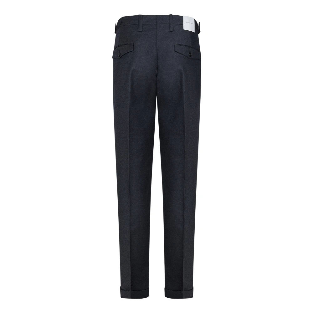 Michael Coal Grijze Wol Slim Fit Broek Gray Heren