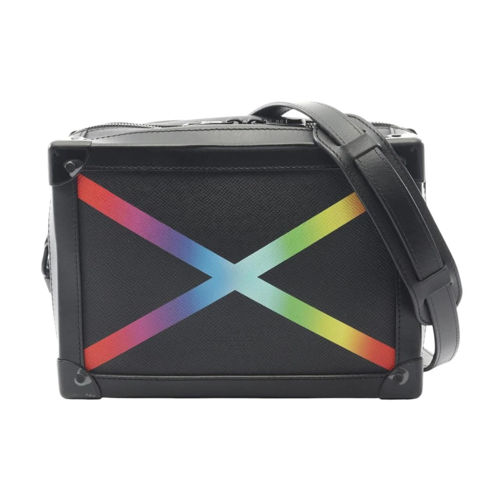 Louis Vuitton Vintage Women's Black Pre-Owned Vintage Box Bag With Rainbow Cross Detail
